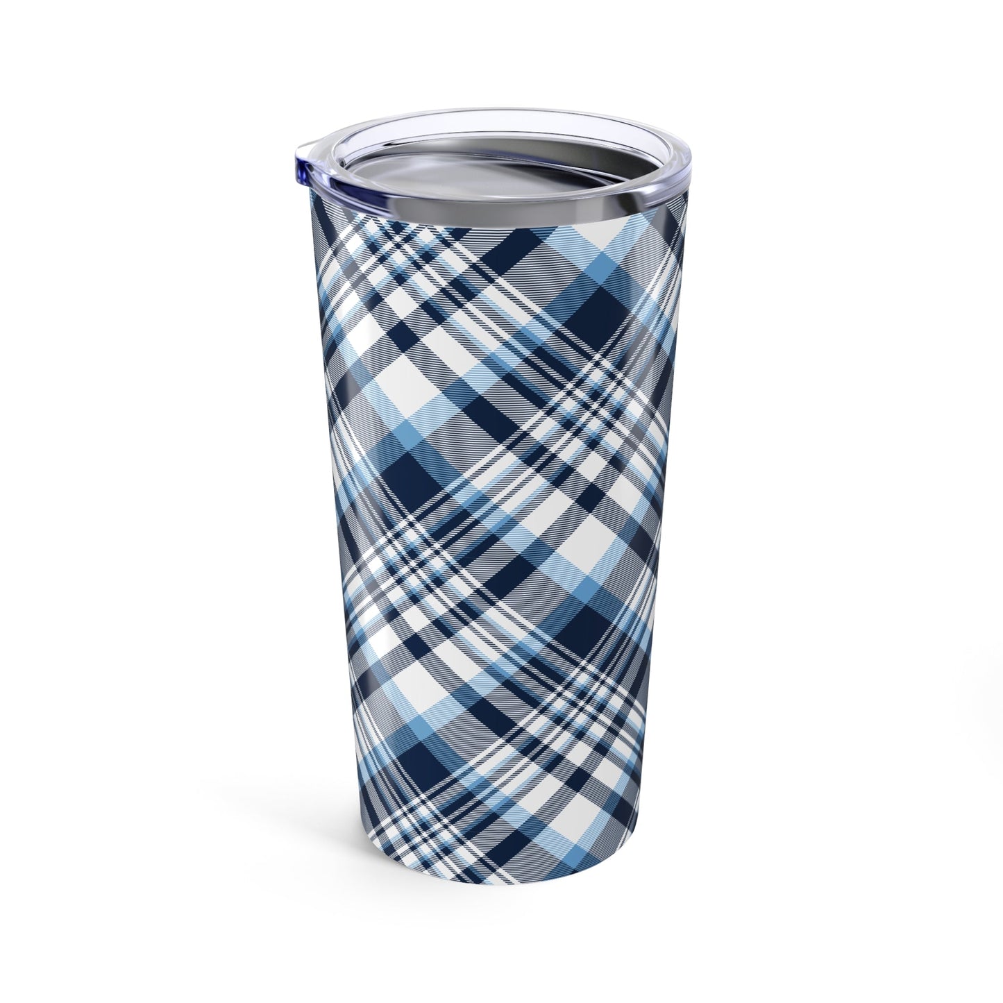 Tumbler | Light Blue & White | Tartan