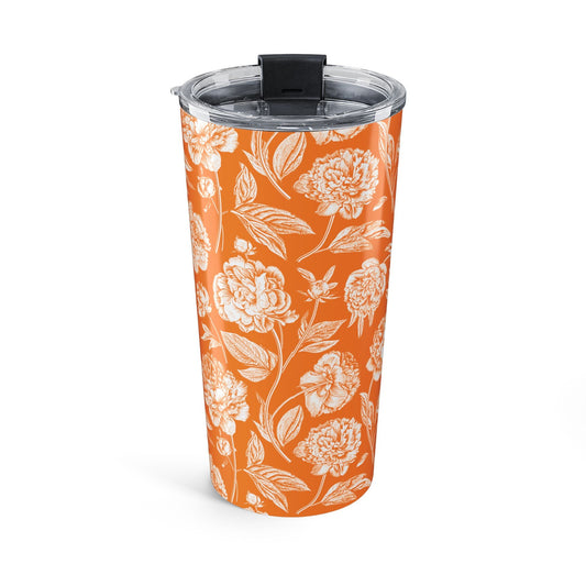 Tumbler | Orange & White | Peony