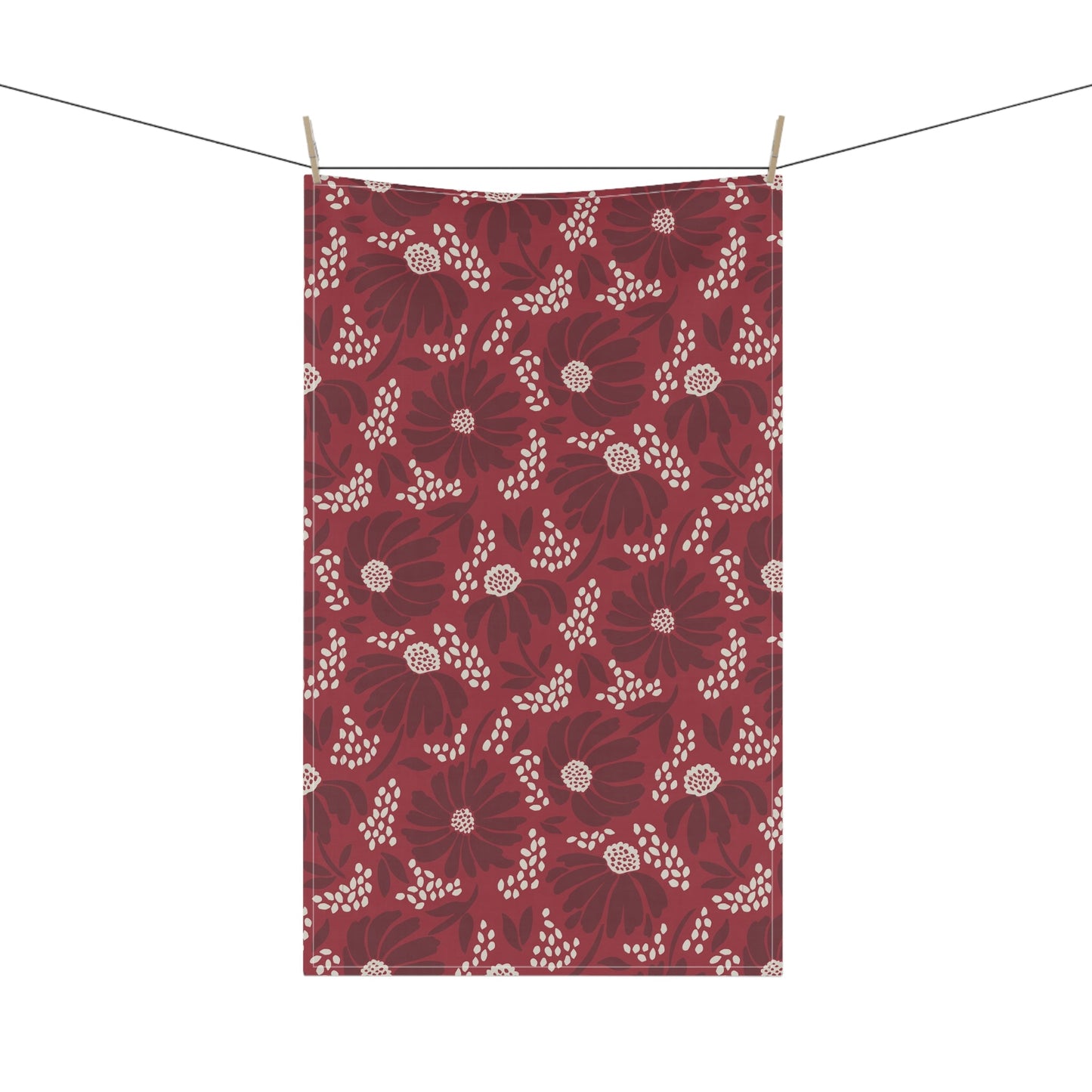 Tea Towel | Maroon & White | Bellis