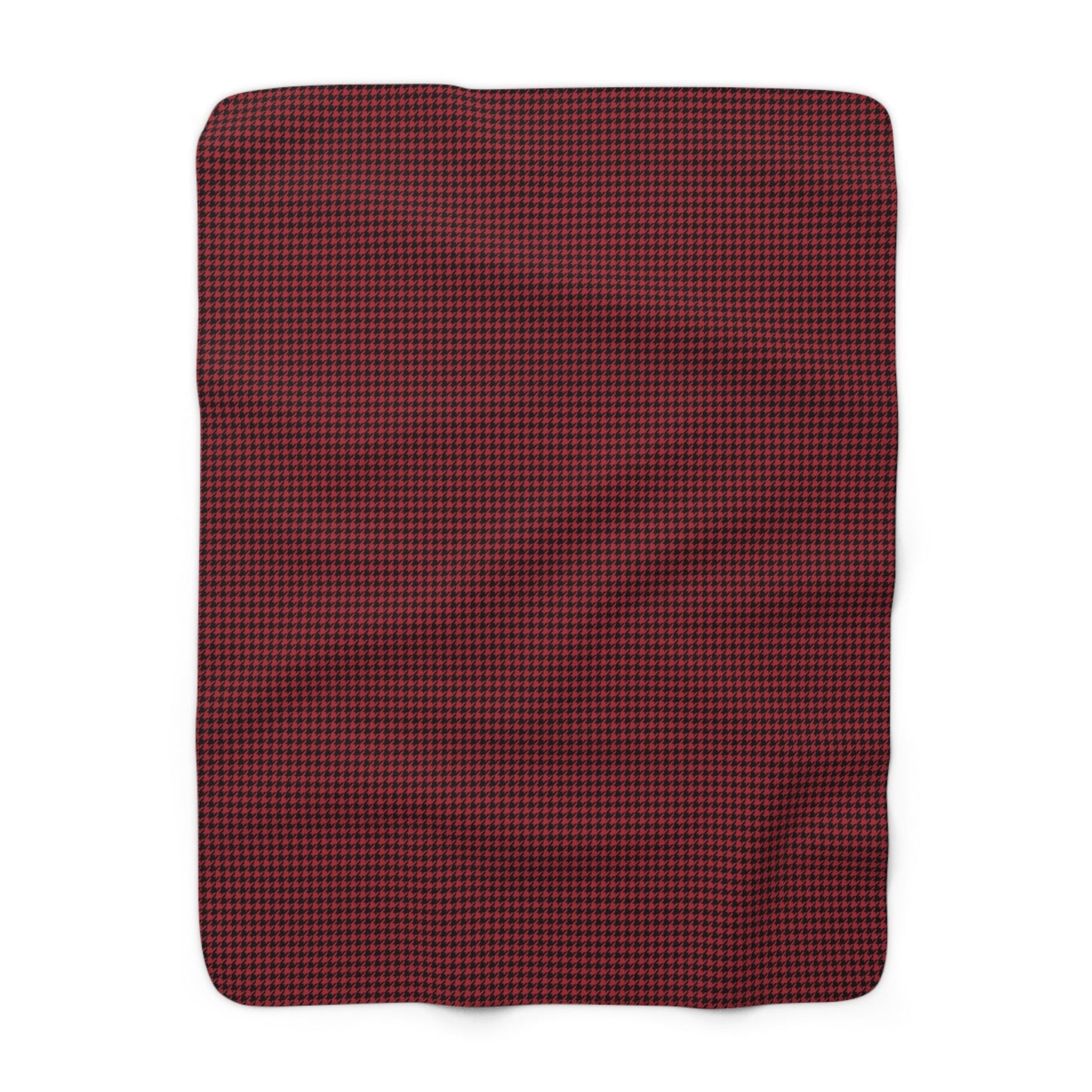 Sherpa Fleece Blanket | Red & Black | Houndstooth