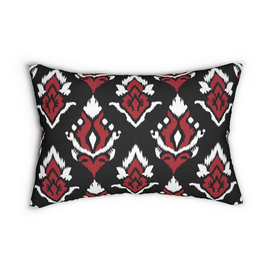 Pillow | Red & Black | Ikat