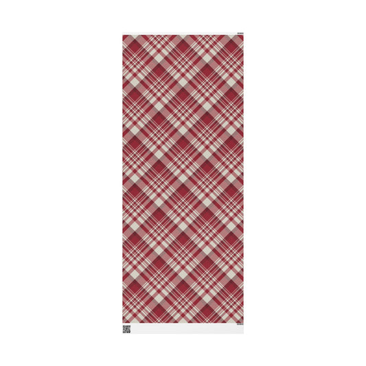 Gift Wrap | Maroon & White | Tartan