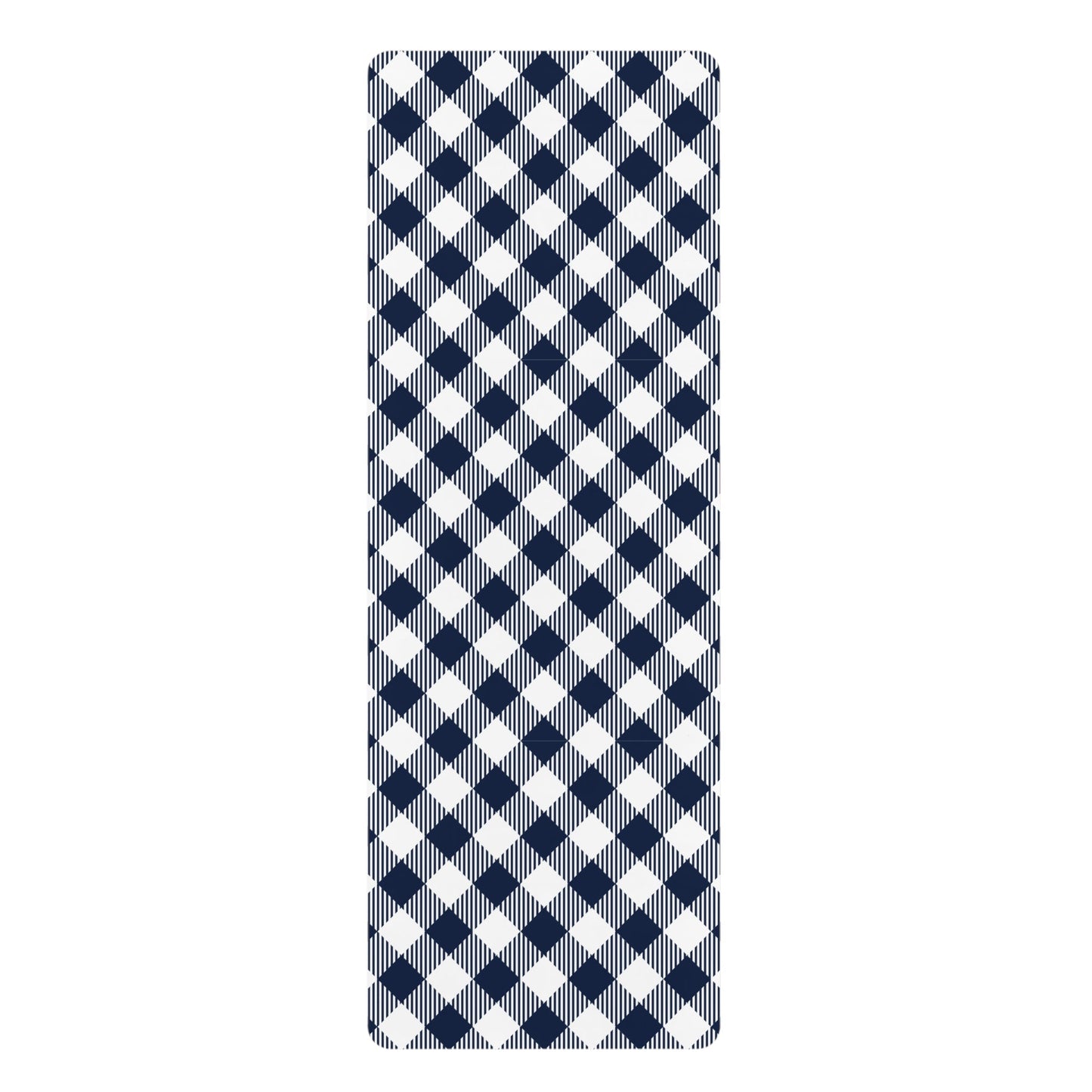 Yoga Mat | Navy & White | Gingham