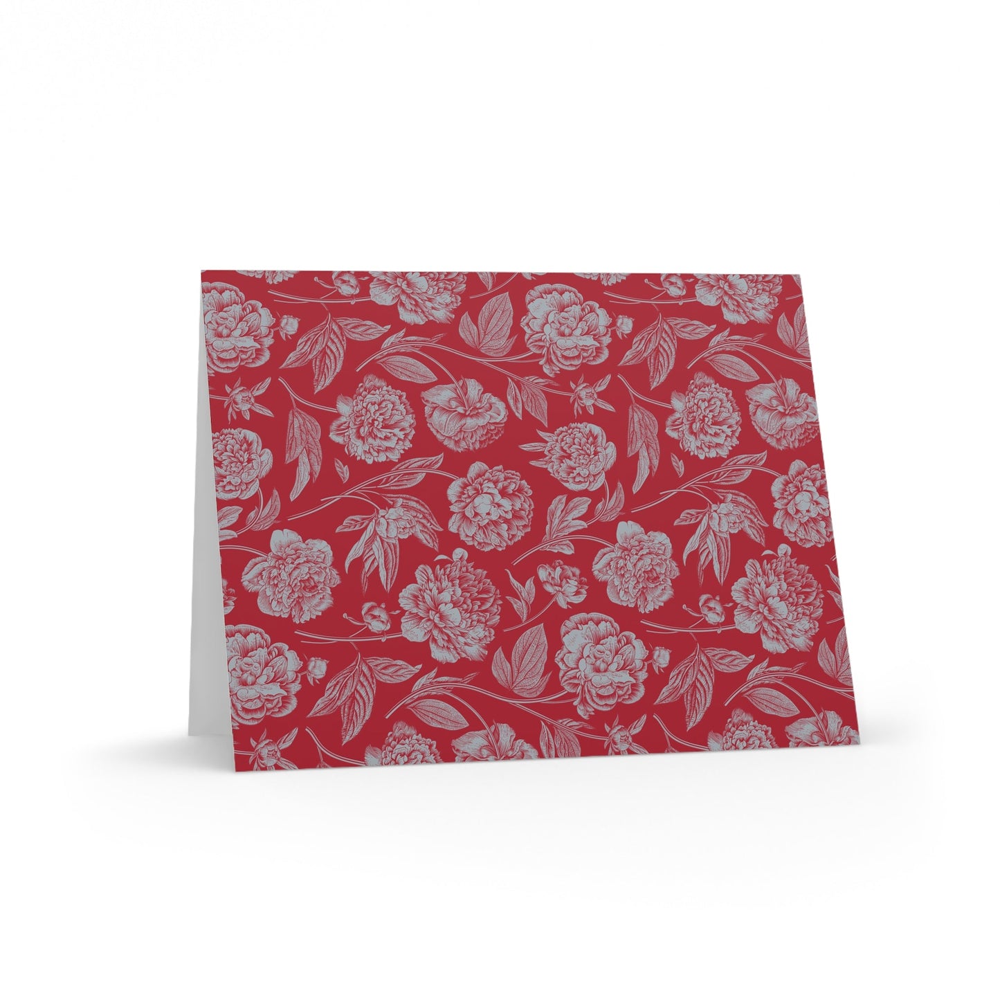 Notecards | Red & Gray | Peony