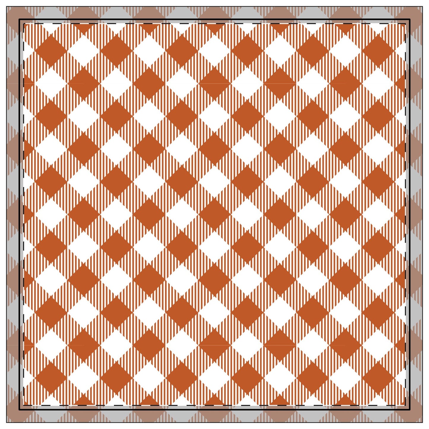 Napkins | Dark Orange & White | Gingham