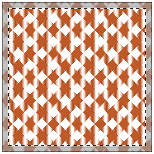 Napkins | Dark Orange & White | Gingham
