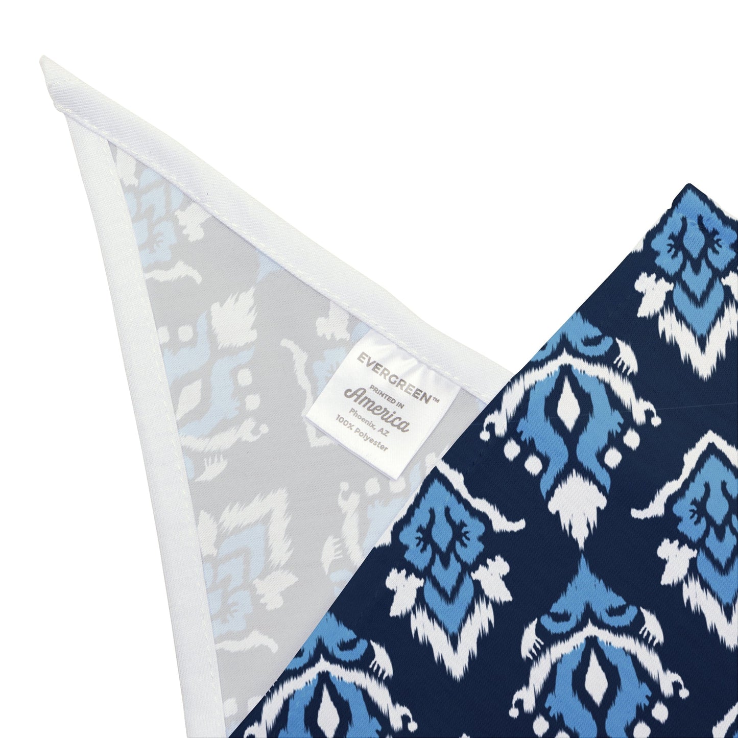 Pet Bandana | Light Blue & White | Ikat