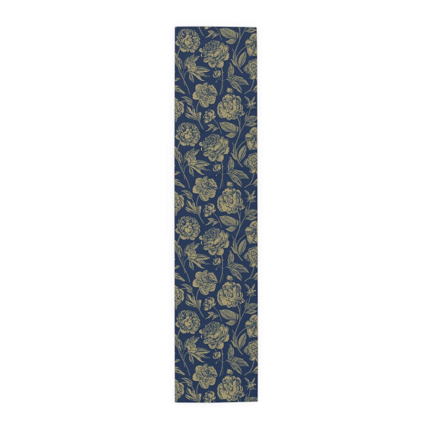 Table Runner | Blue & Gold | Peony