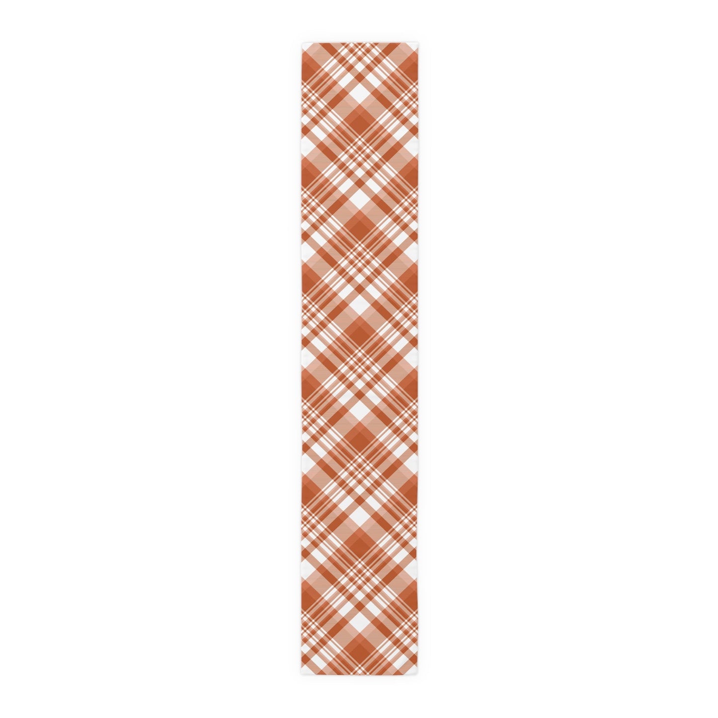 Table Runner | Dark Orange & White | Tartan