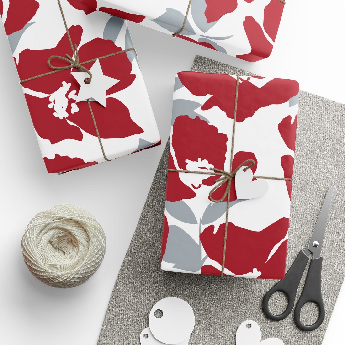 Gift Wrap | Red & Gray | Poppy