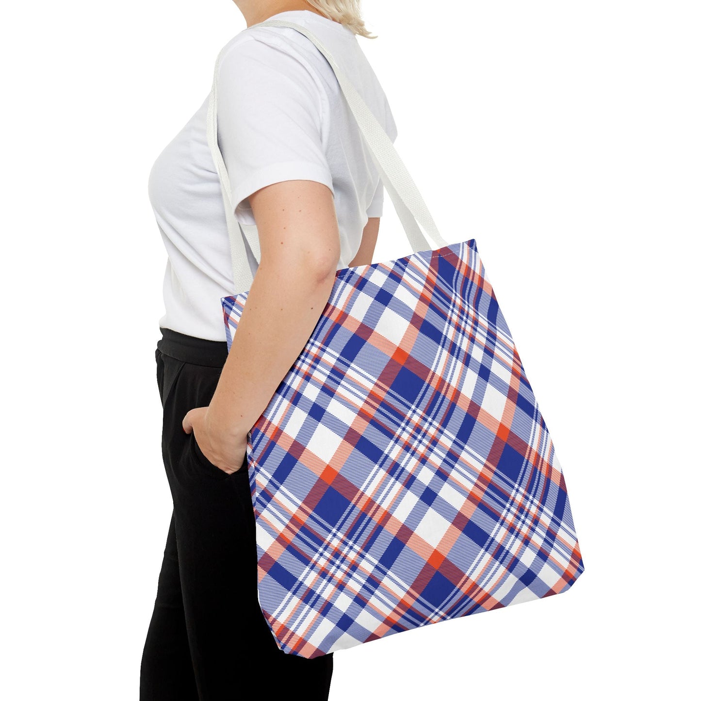Tote Bag | Bright Blue & Orange | Tartan