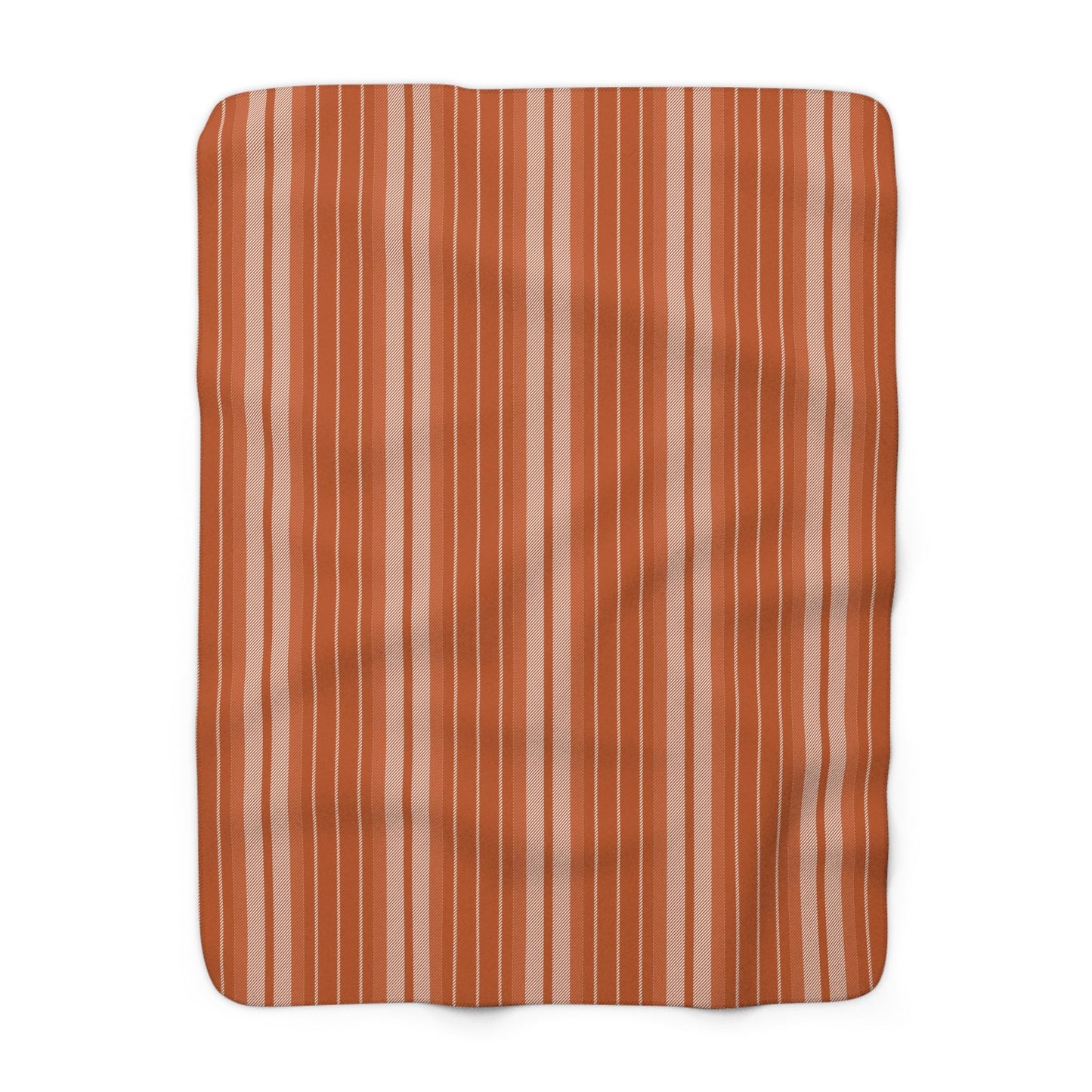 Sherpa Blanket | Dark Orange & White | Stripe