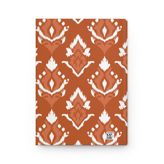 Journal | Dark Orange & White | Ikat