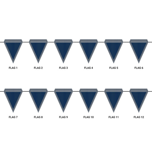 Flag Garland | Gold & Blue | Pinstripe