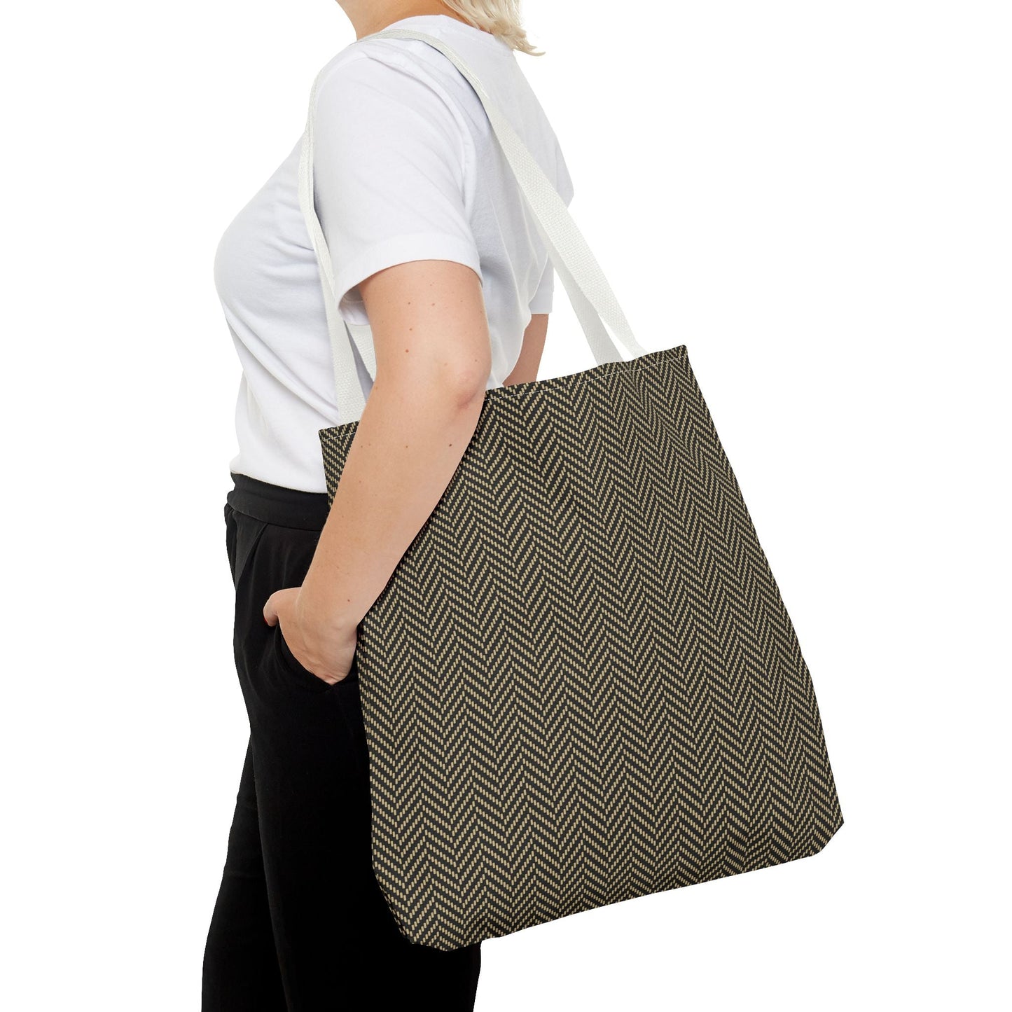 Tote Bags | Black & Gold | Herringbone
