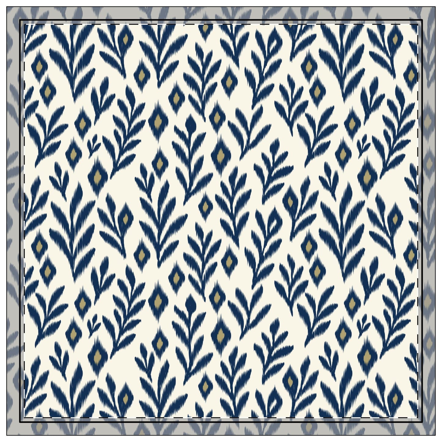 Napkin 4-set | Blue & Gold | Laurel