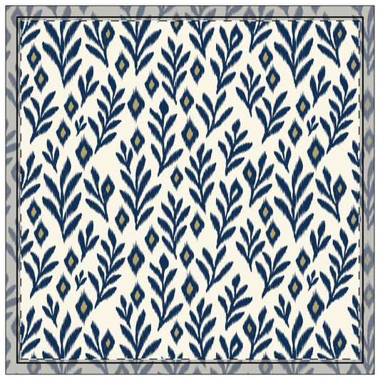 Napkin 4-set | Blue & Gold | Laurel