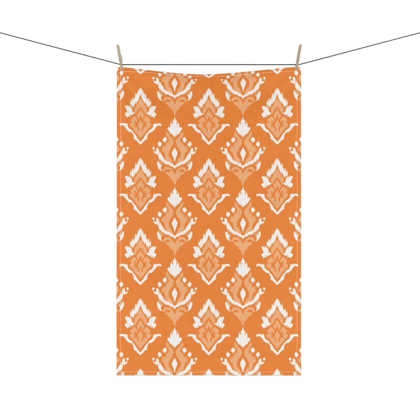 Tea Towel | Orange & White | Ikat