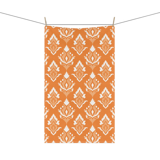 Tea Towel | Orange & White | Ikat