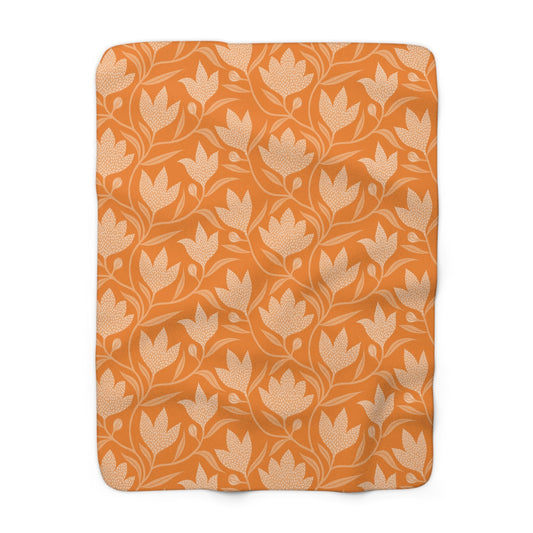 Sherpa Blanket | Orange & White | Magnolia