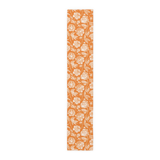 Table Runner | Orange & White | Peony