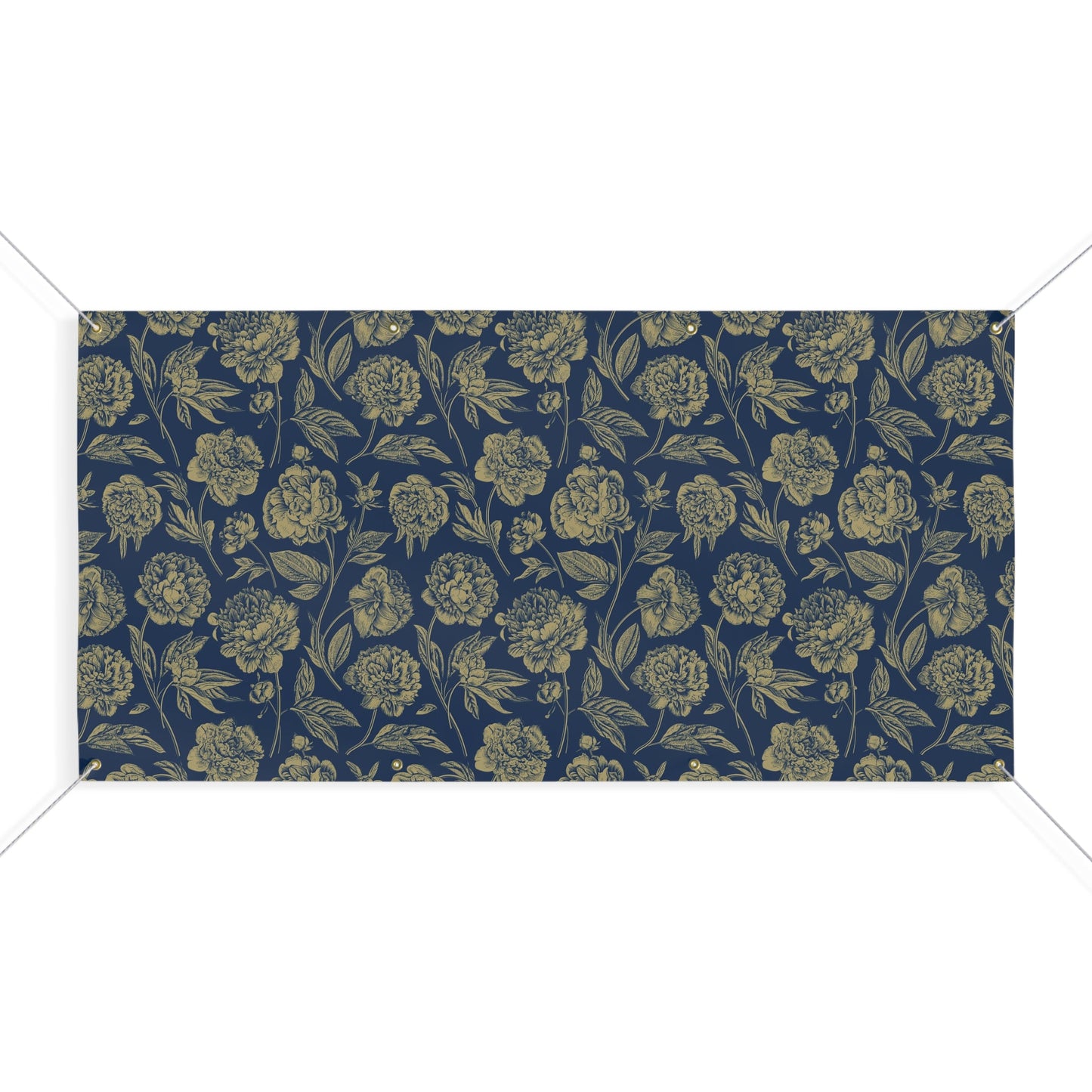 Banner | Gold & Blue | Peony