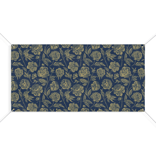 Banner | Gold & Blue | Peony