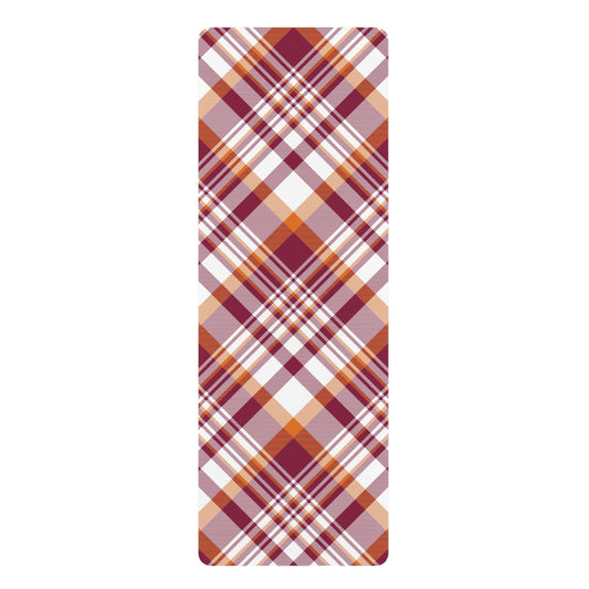 Yoga Mat | Maroon & Orange | Tartan