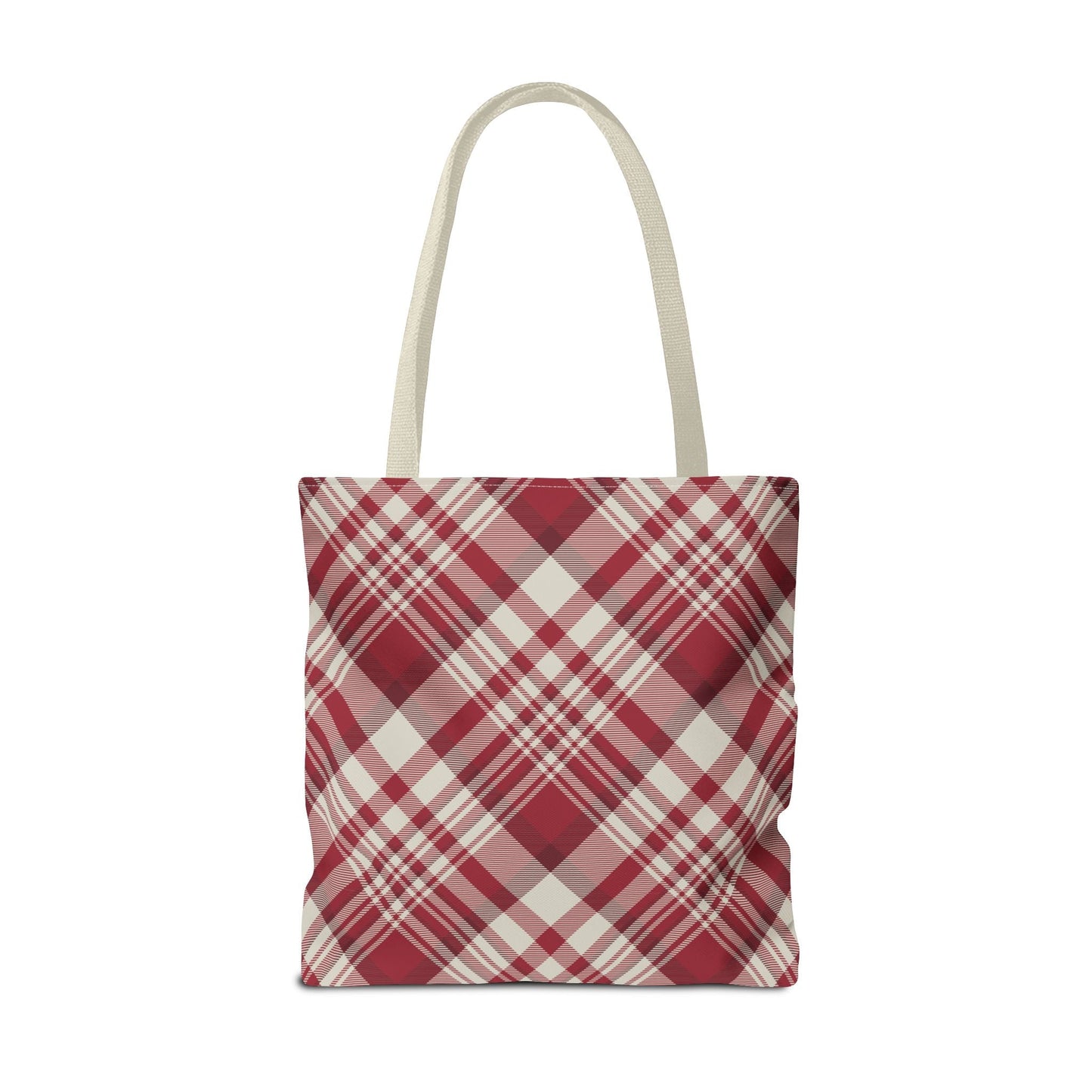 Tote Bag | Maroon & White | Tartan