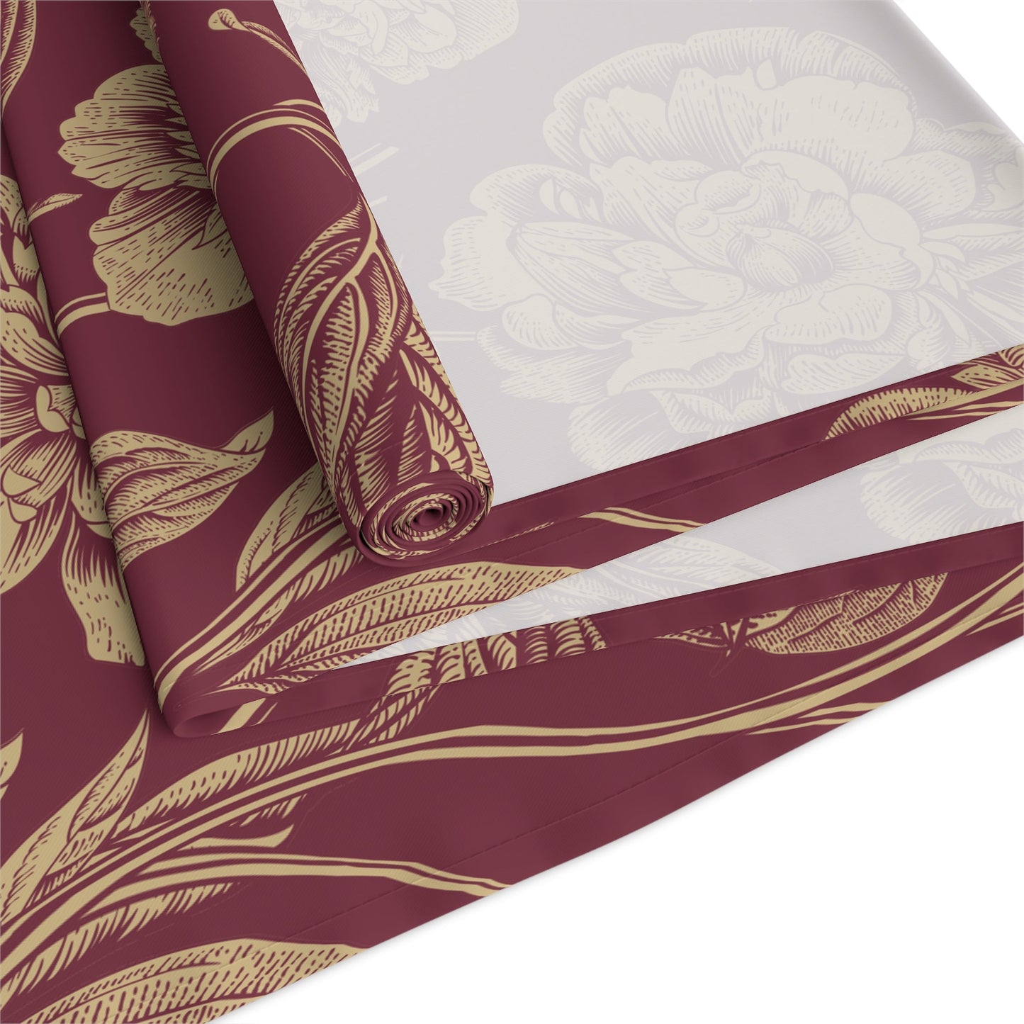 Table Runner | Maroon & Gold | Peony