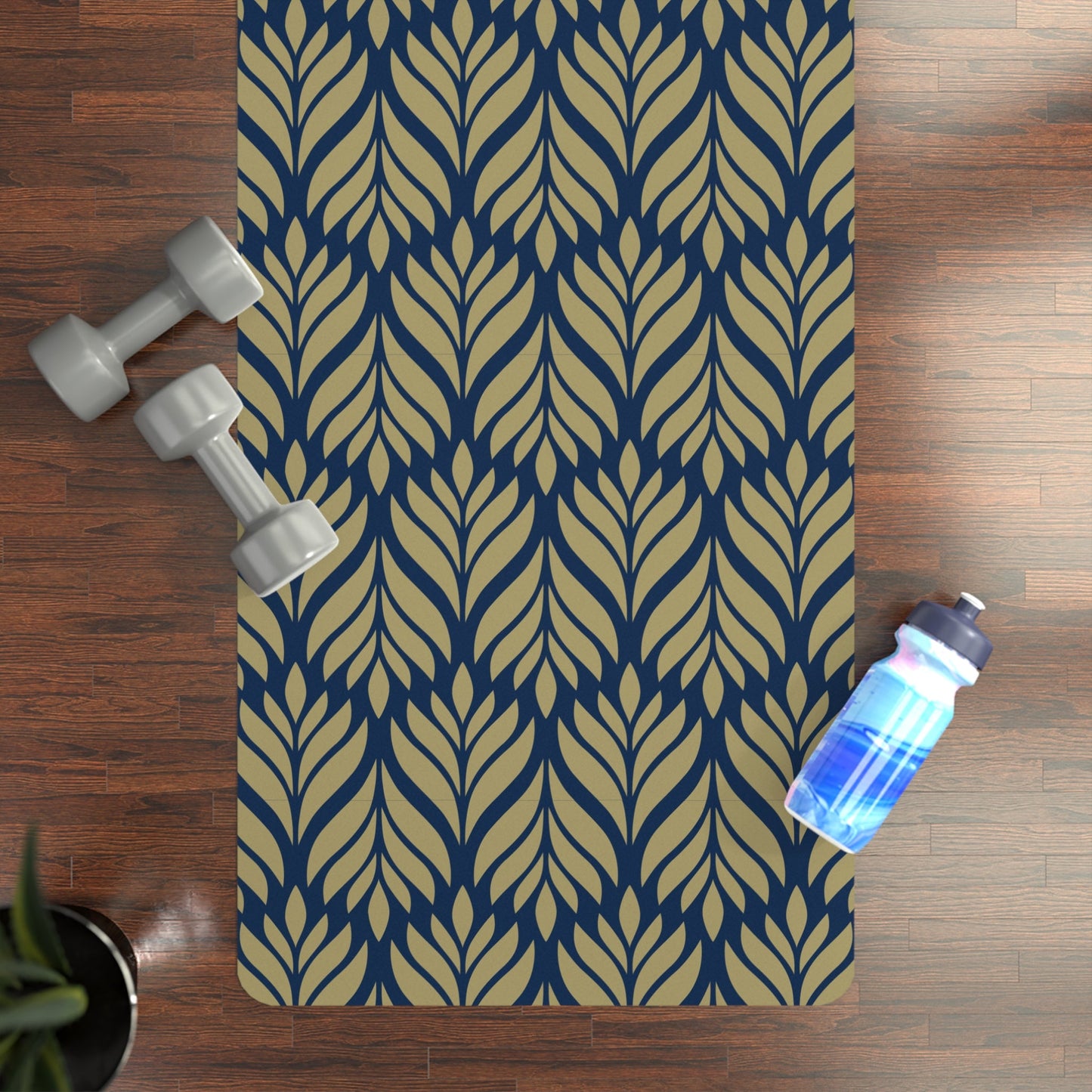 Yoga Mat | Blue & Gold | Palm