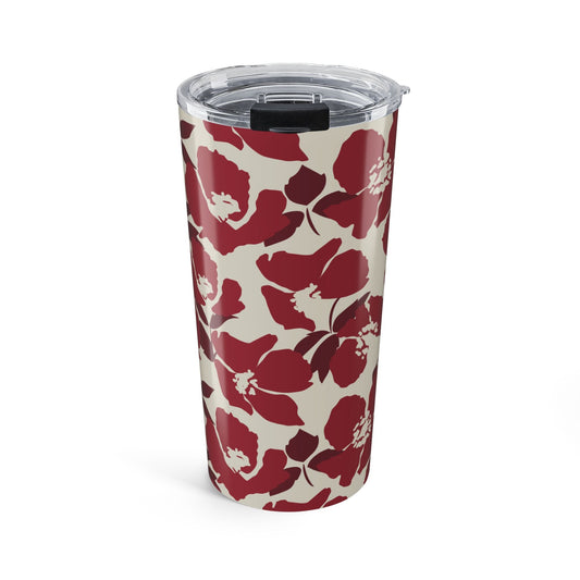 Tumbler | Maroon & White | Poppy
