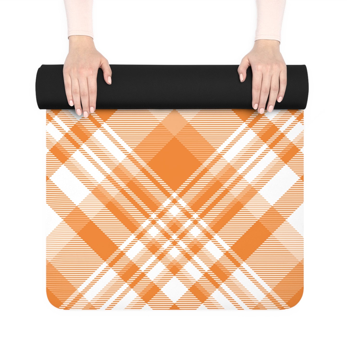 Yoga Mat | Orange & White | Tartan