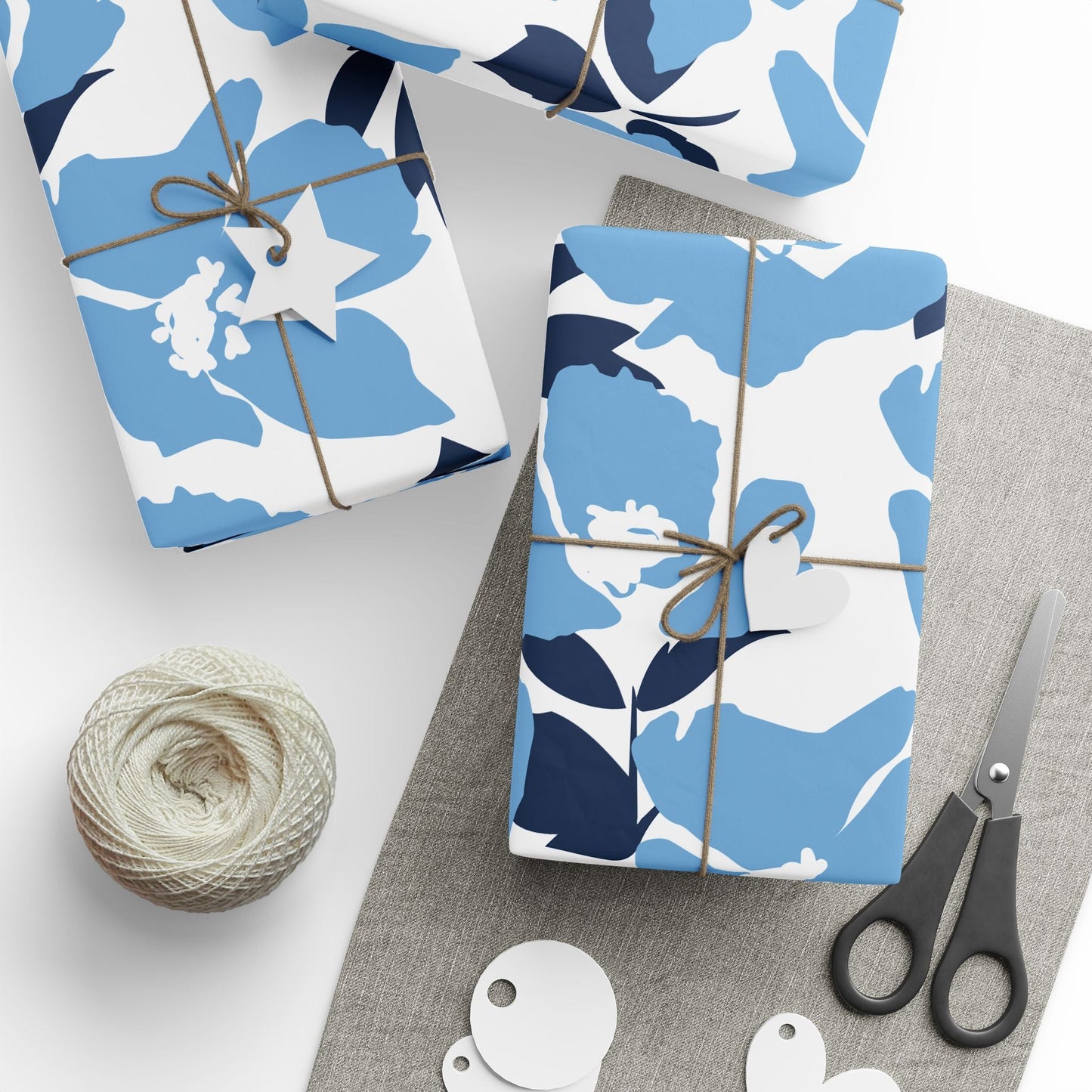Gift Wrap | Light Blue & White | Poppy