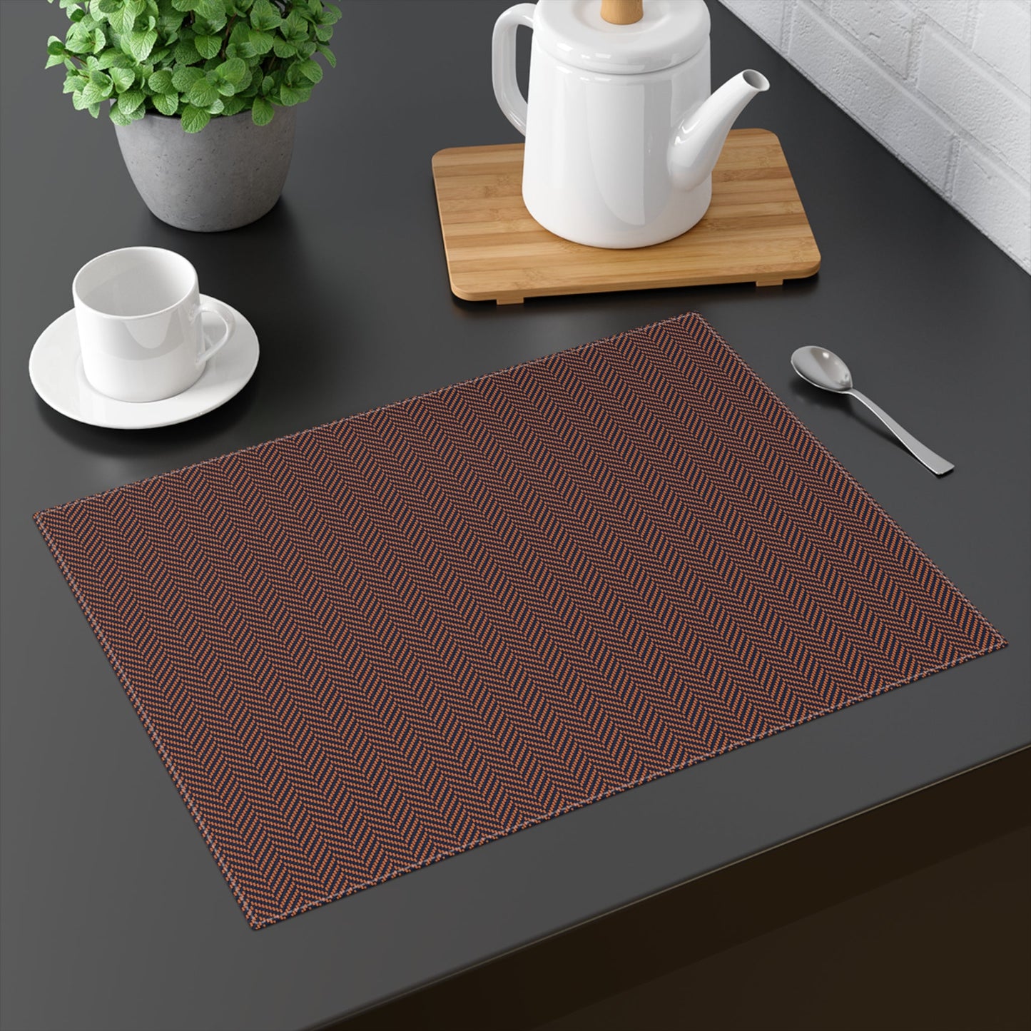 Placemat | Orange & Blue | Herringbone
