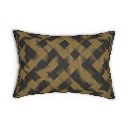 Pillow | Black & Gold | Gingham