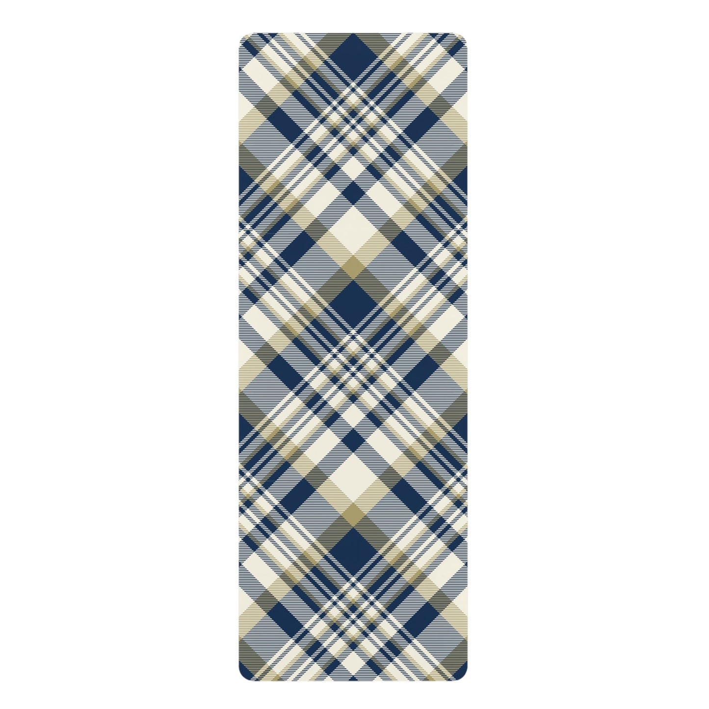 Yoga Mat | Blue & Gold | Tartan