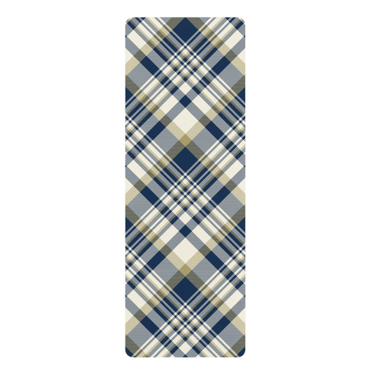 Yoga Mat | Blue & Gold | Tartan