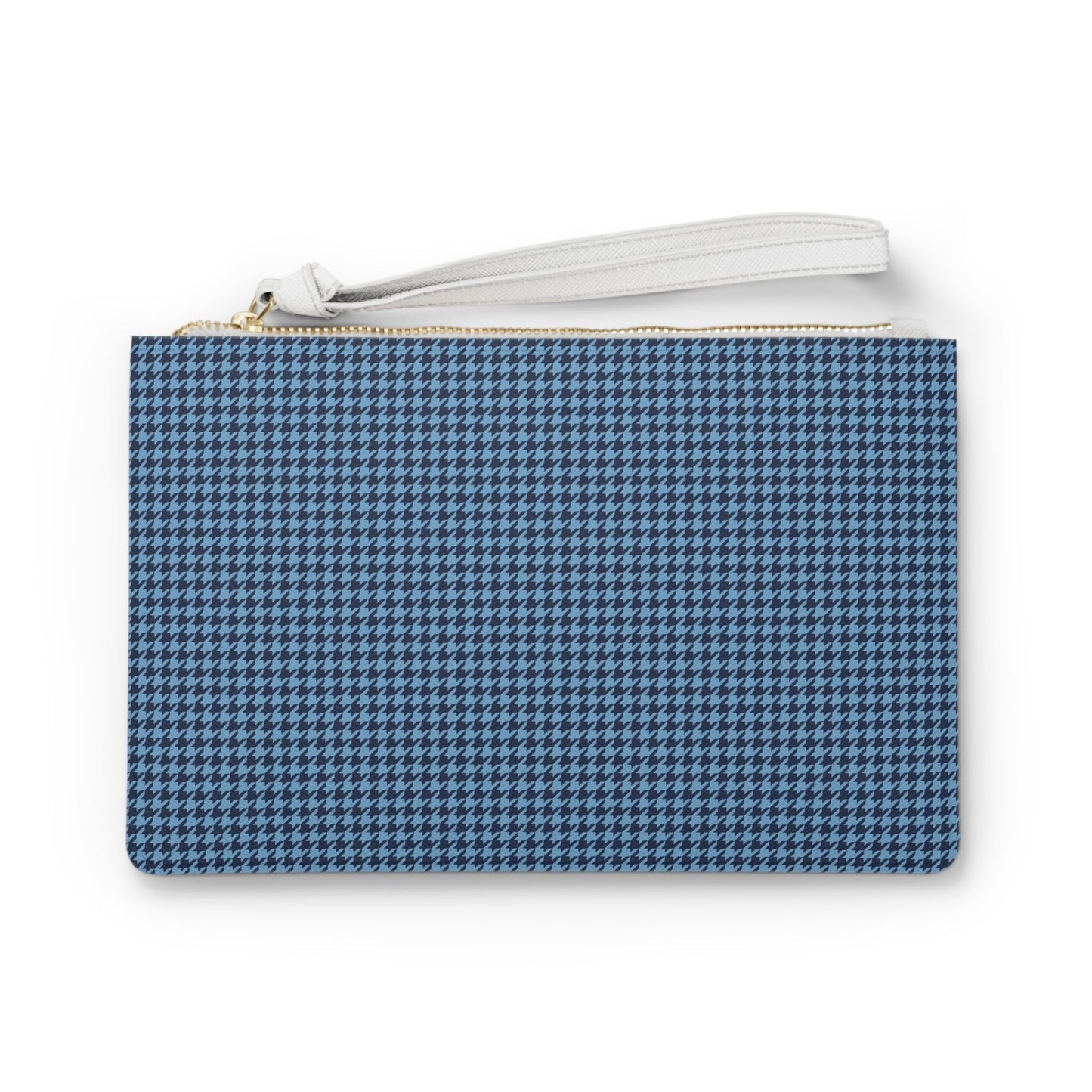 Clutch Bag | Light Blue & White | Houndstooth