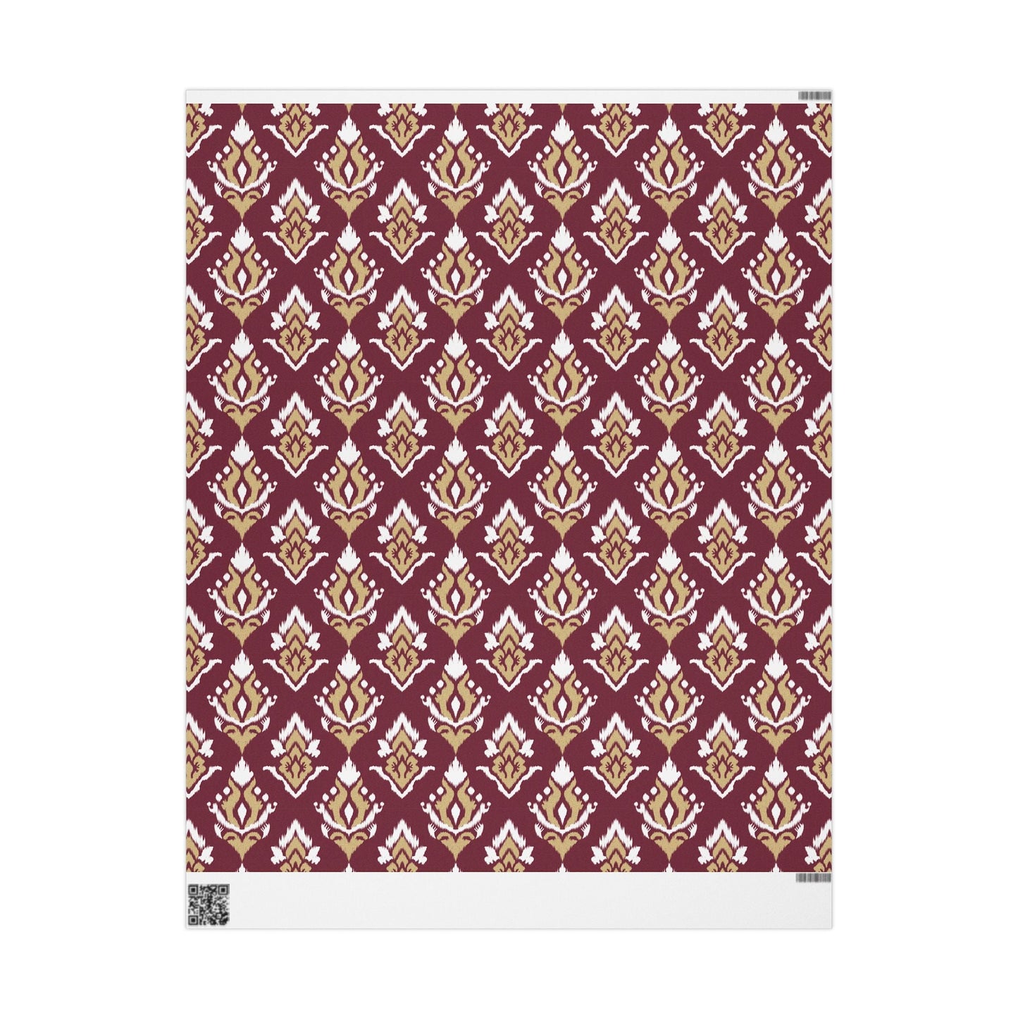 Gift Wrap | Maroon & Gold | Ikat