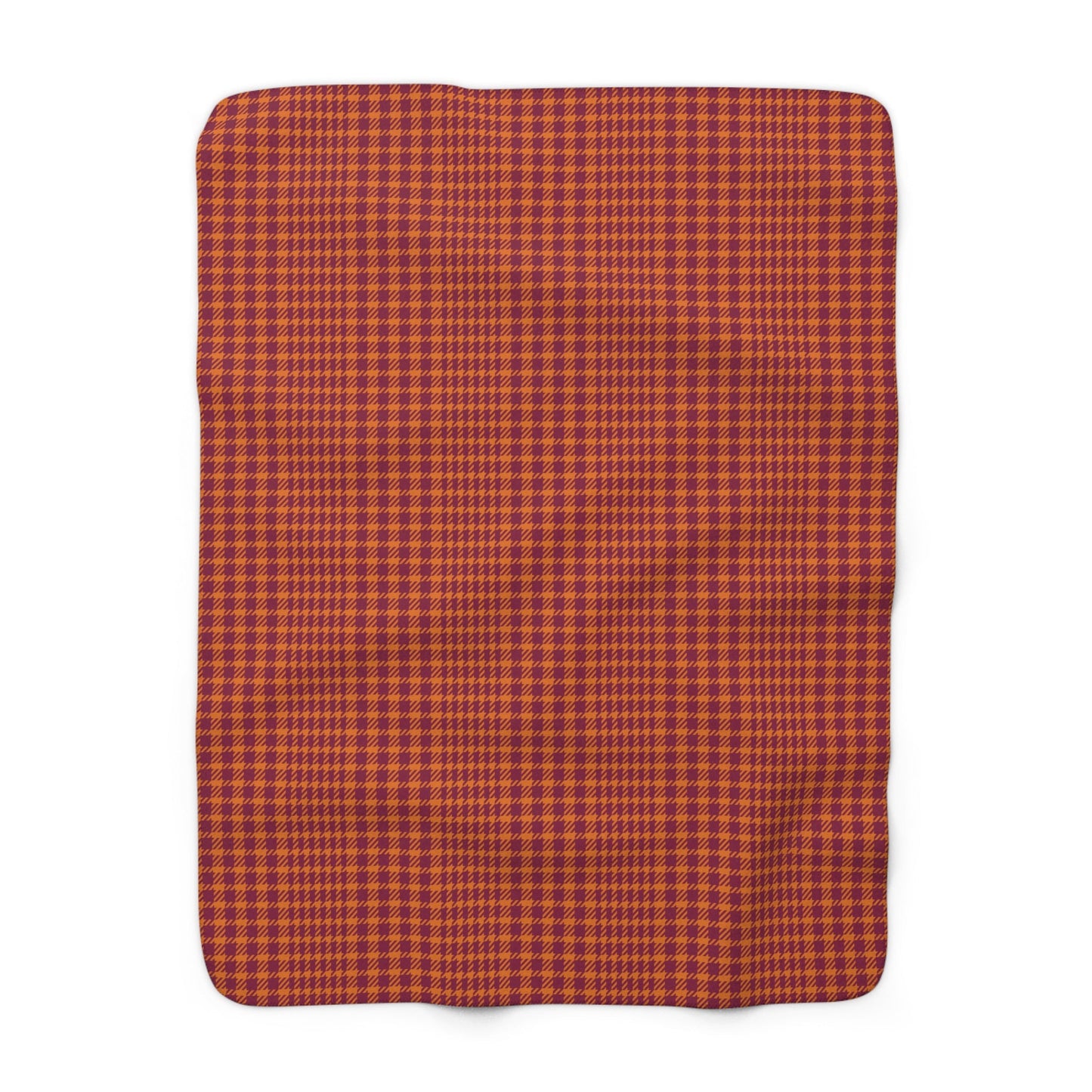 Sherpa Blanket | Maroon & Orange | Tweed