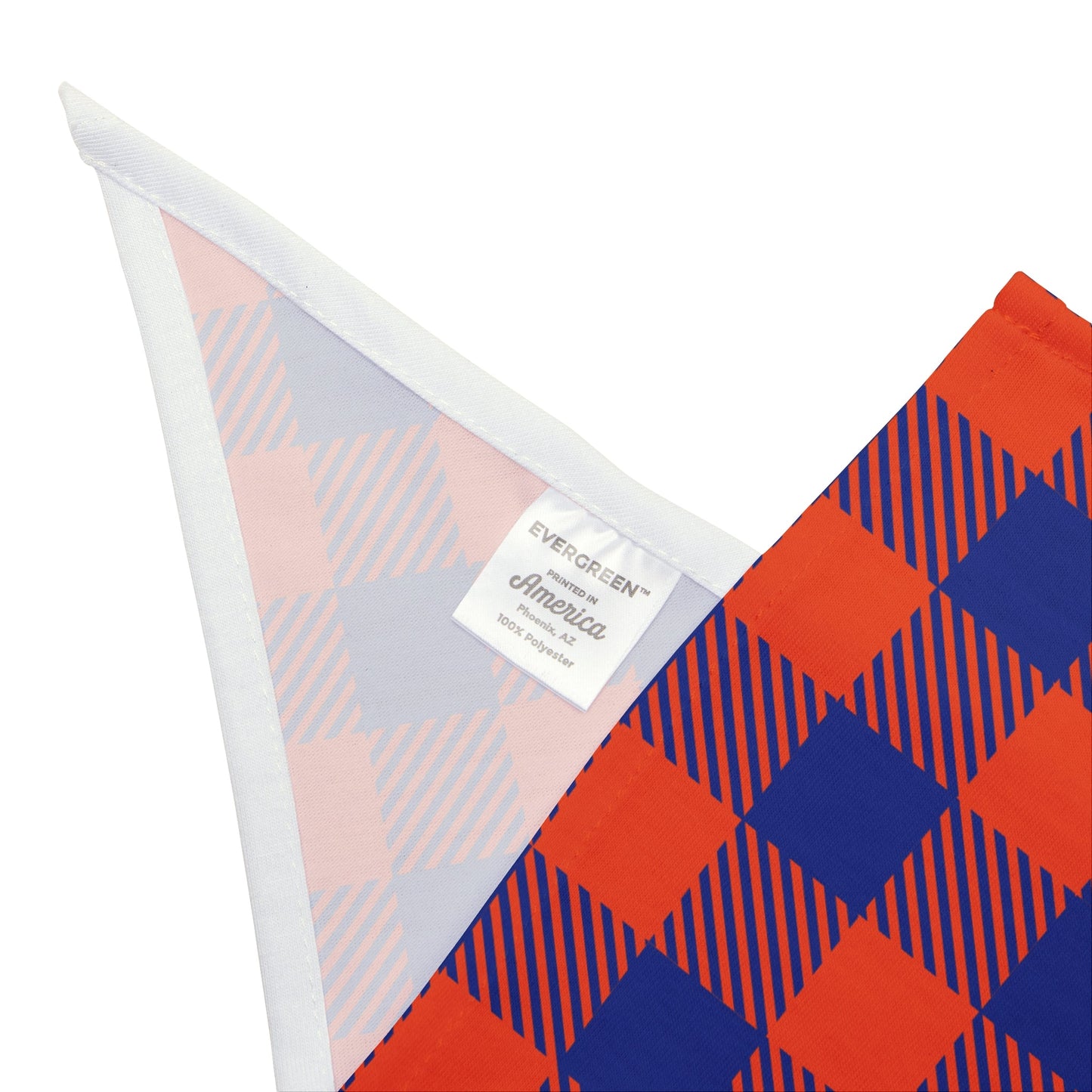 Pet Bandana | Bright Blue & Orange | Gingham