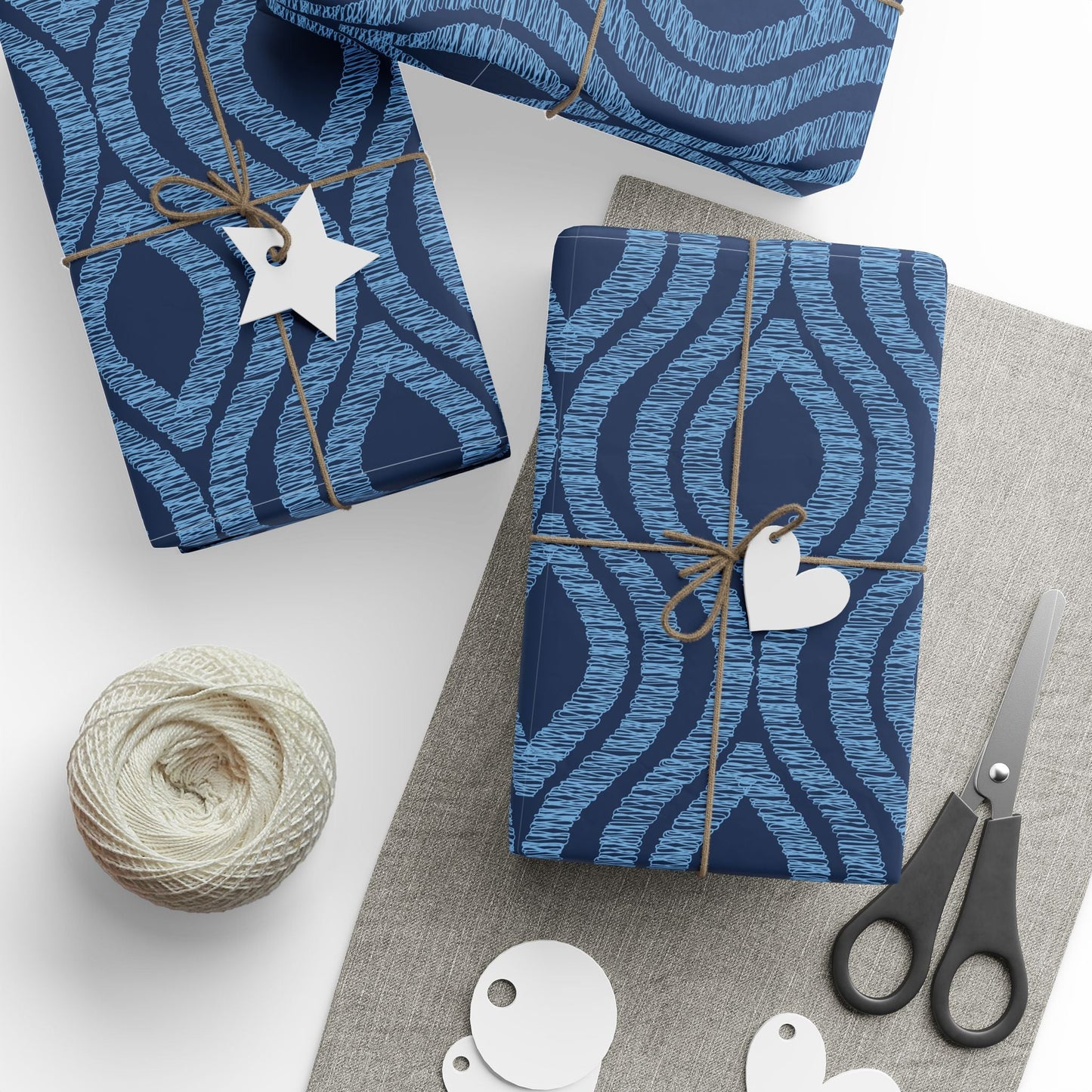 Gift Wrap | Light Blue & White | Ogee