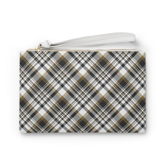 Clutch Bag | Black & Gold | Tartan