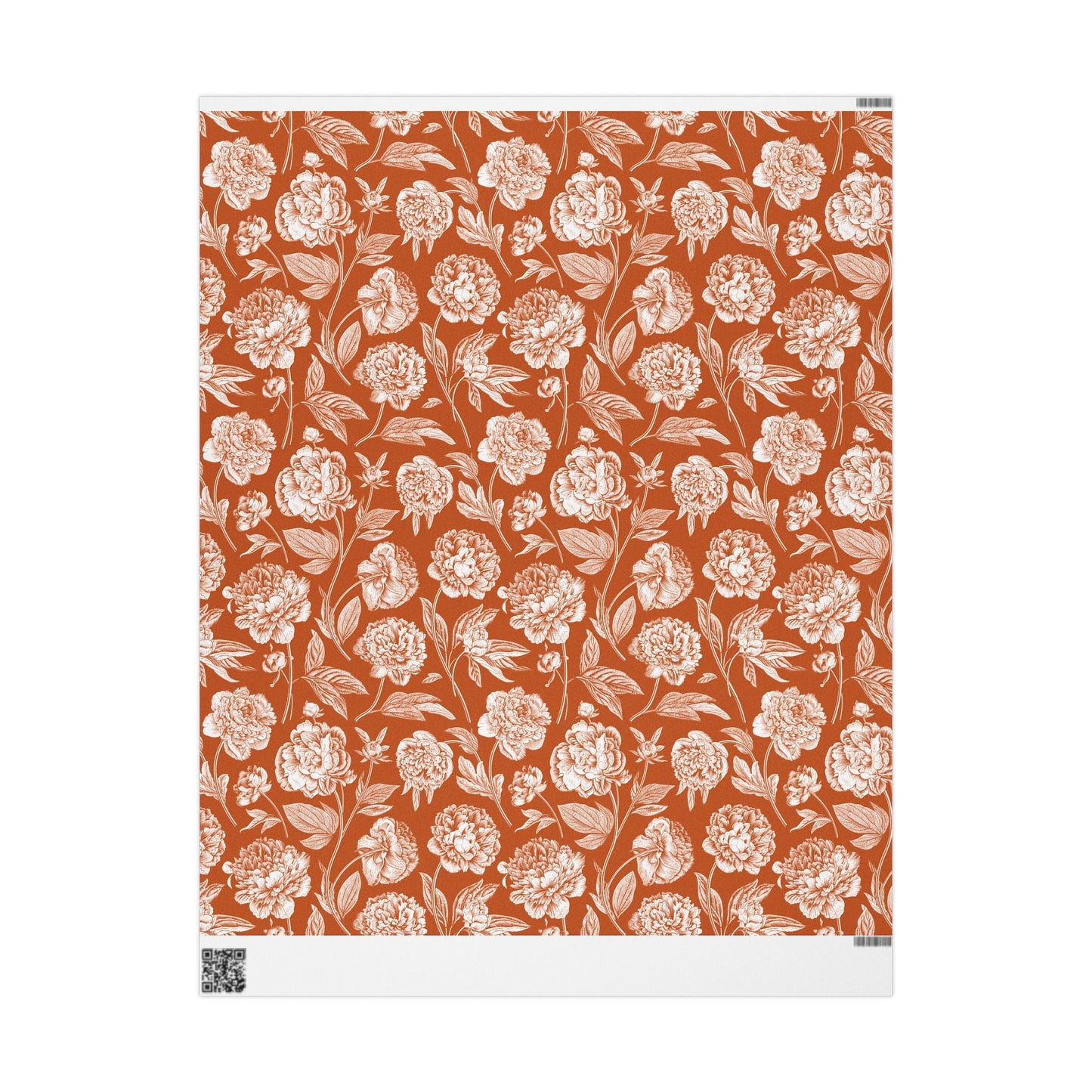 Gift Wrap | Dark Orange & White | Peony