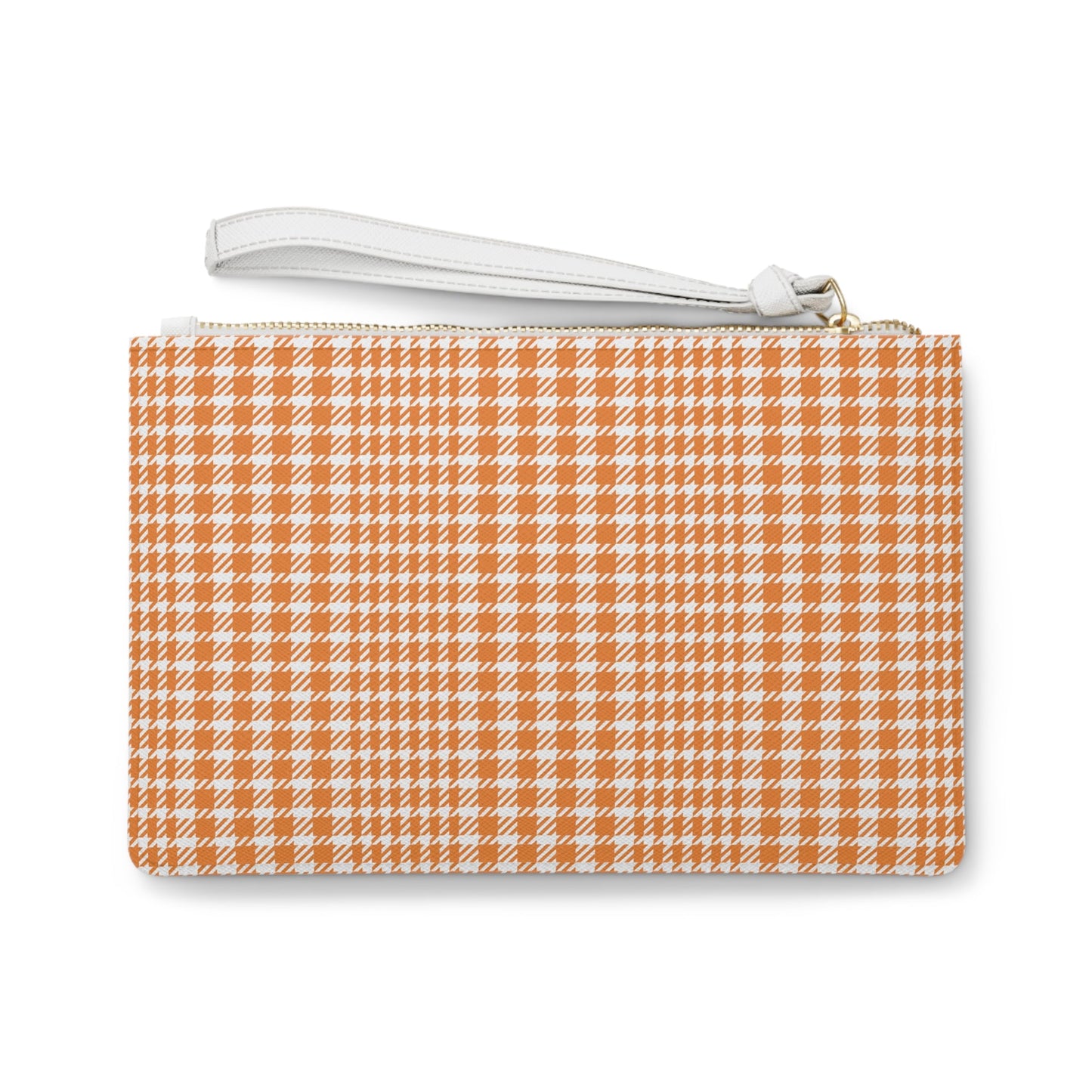 Clutch Bag | Orange & White | Tweed