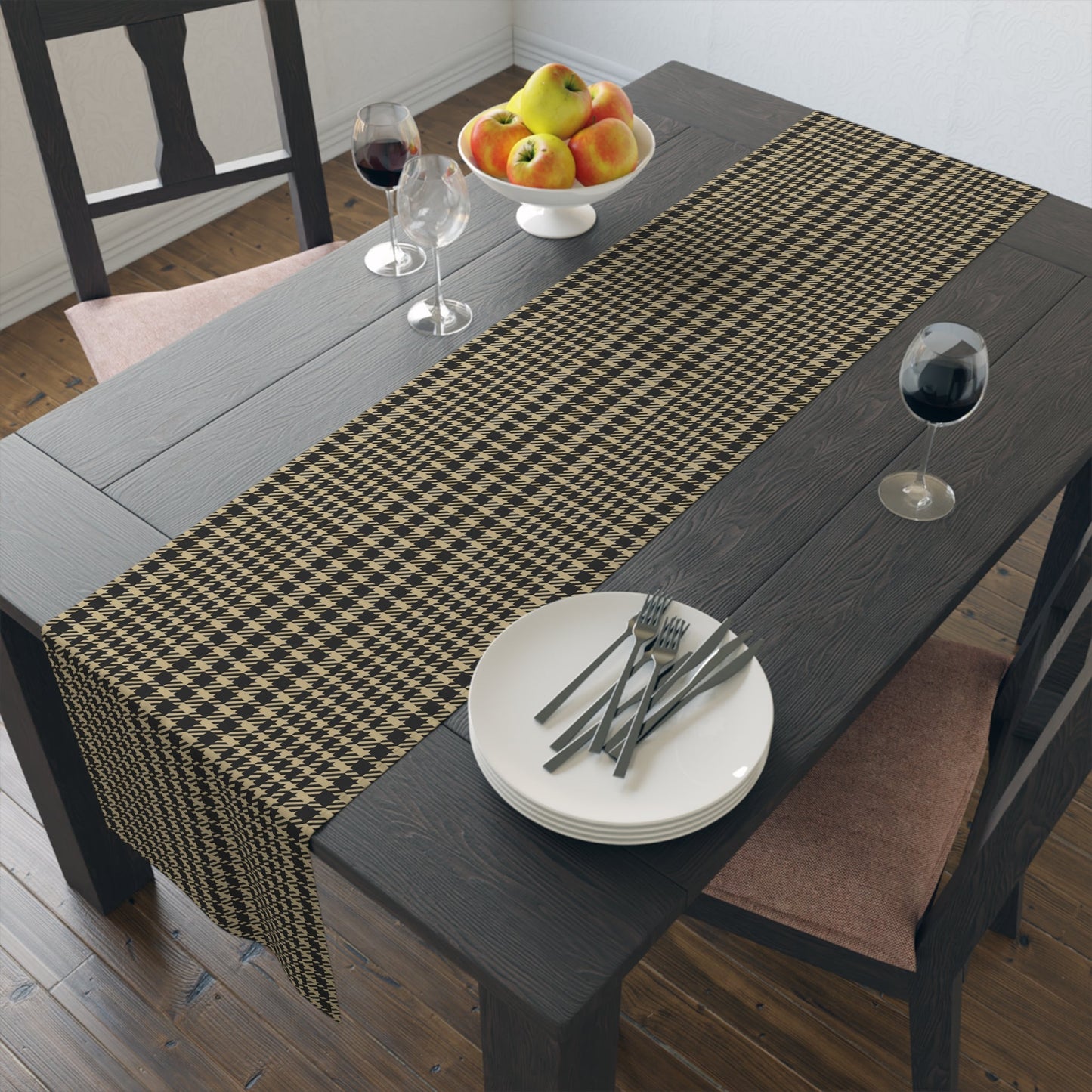 Table Runner | Black & Gold | Tweed