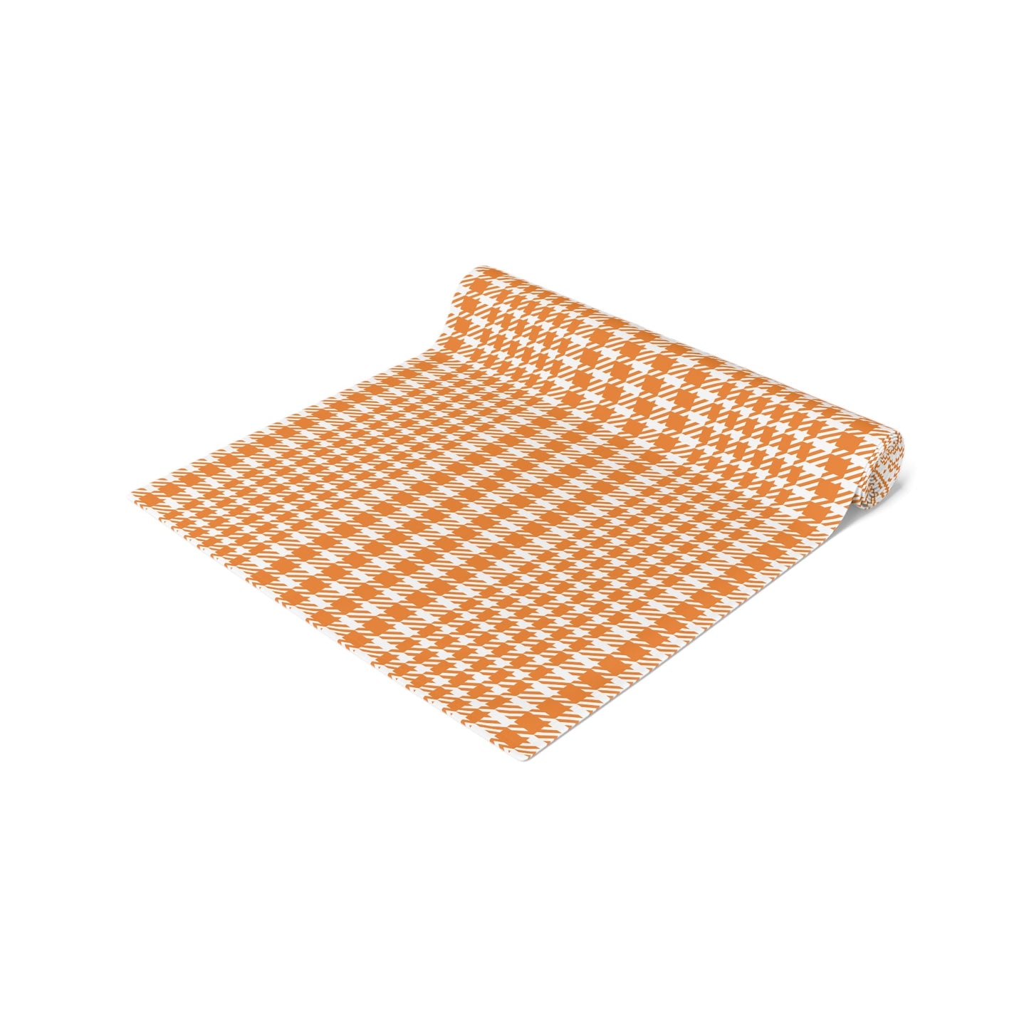 Table Runner | Orange & White | Tweed