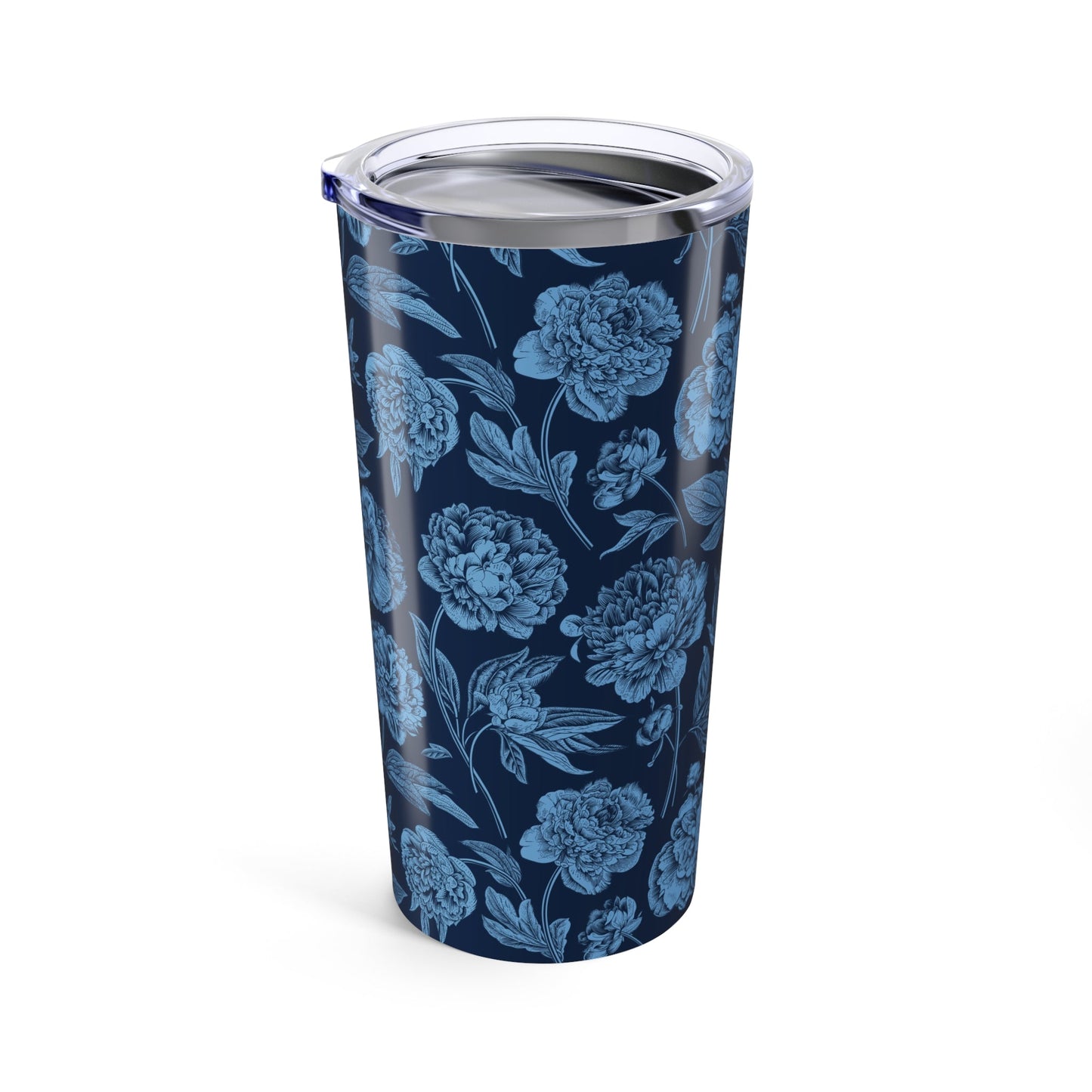Tumbler | Light Blue & White | Peony