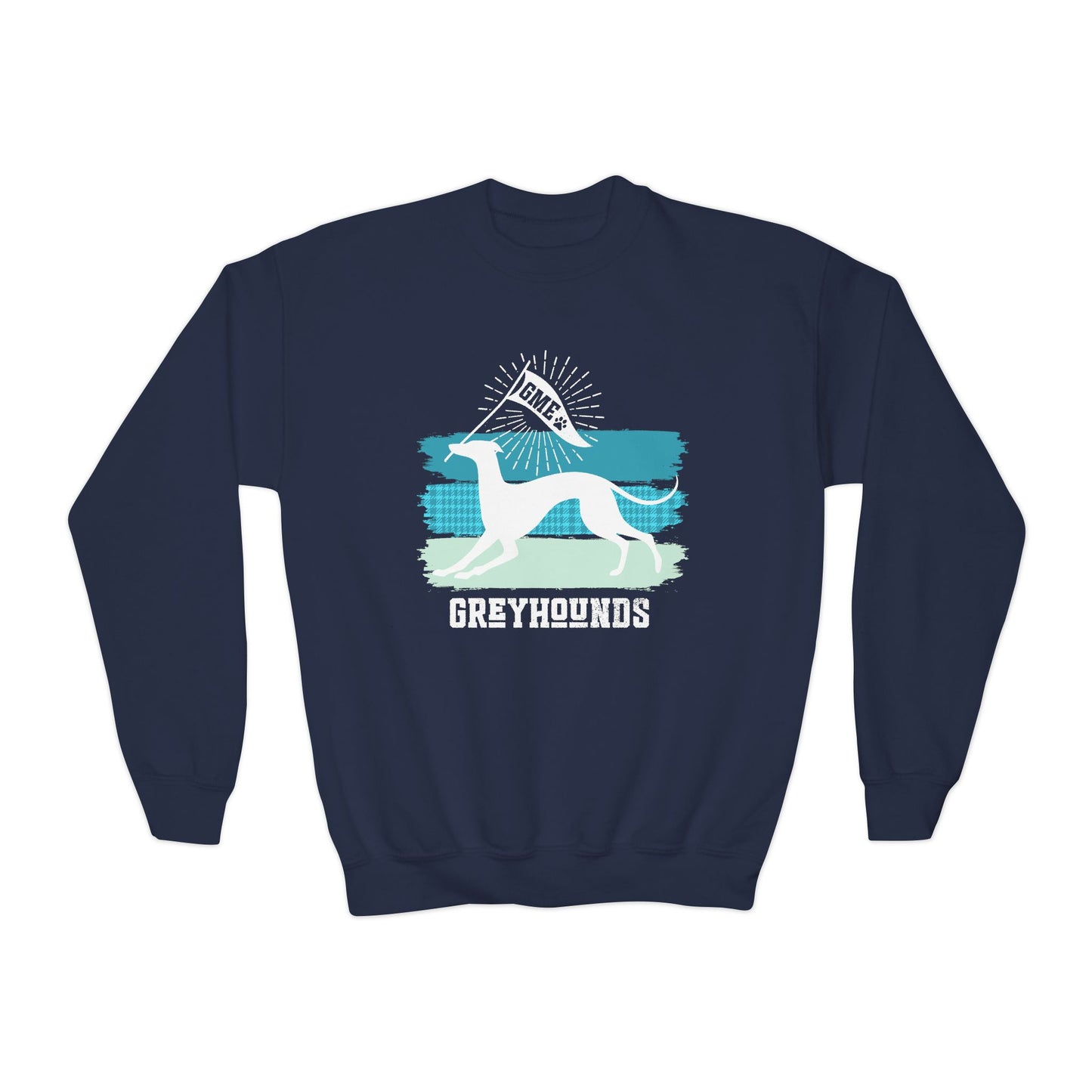 Youth Crewneck Sweatshirt | Greyhounds | Teal Flag
